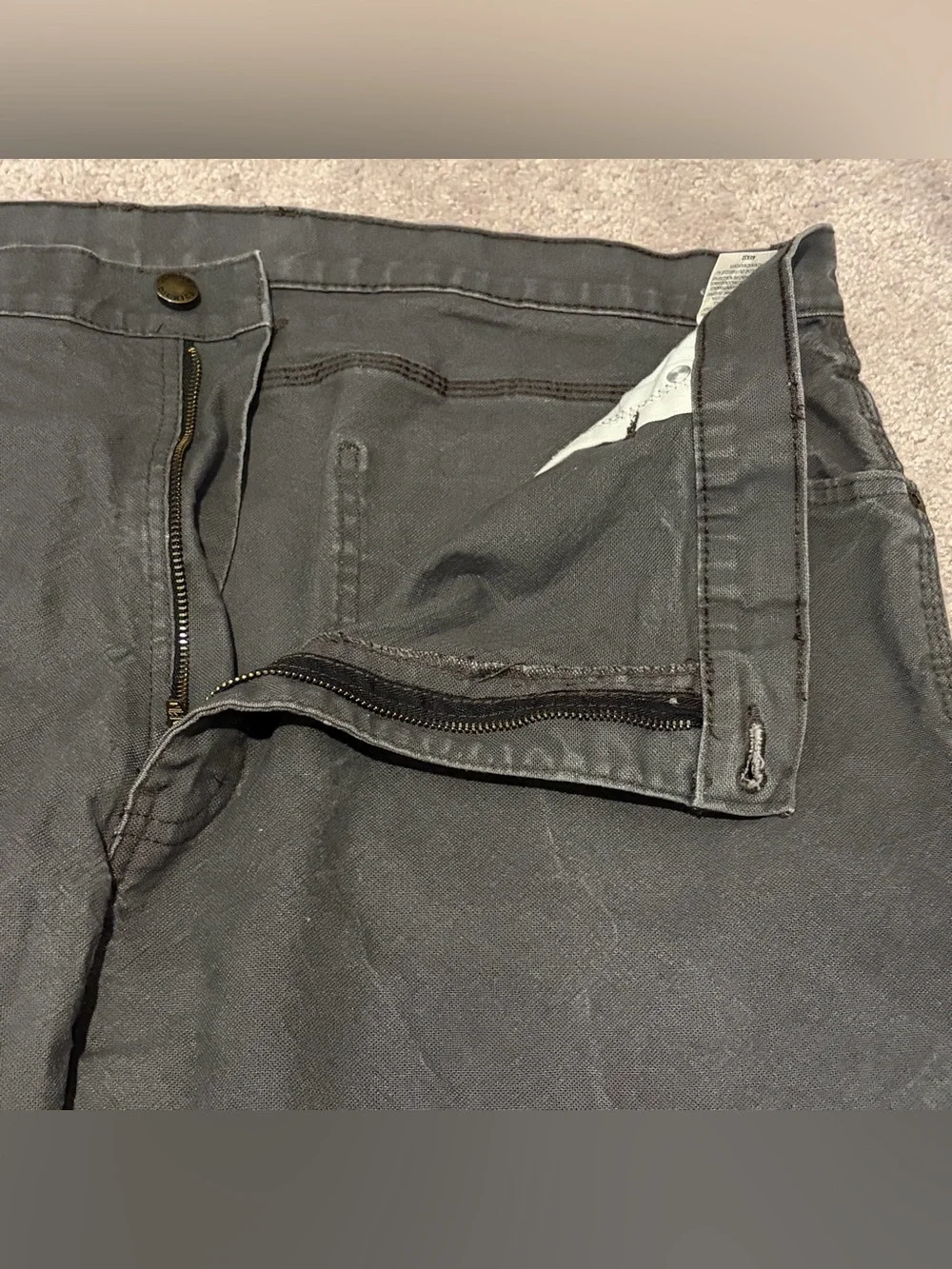 Genuine Dickies Mens Dark Gray Carpenter Straight Jeans Sz 40x32 Measured 40x30